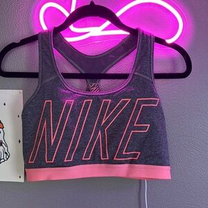 Nike Gray and Pink Sports Bra